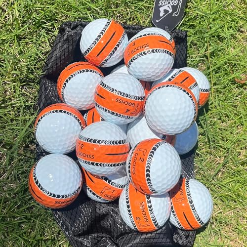 3-Layer PU Golf Balls with Orange Aiming Line – 332 Dimples, Soft Feel, High Spin Control, Stable Flight, 20-Pack – Buy Golf Balls for Experienced Players