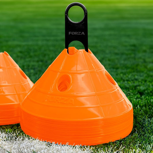 FORZA Soccer SuperCone Training Marker Domes [20 Pack] | Jumbo 5.5in Cones for Speed & Agility Training | Heavy-Duty Weatherproof PVC Options - color: Orange
