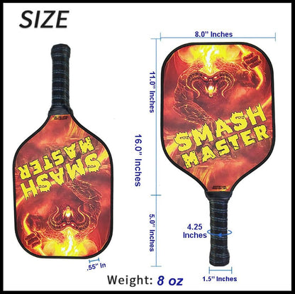 Smash Master Fiberglass Honeycomb Pickleball Paddle Set