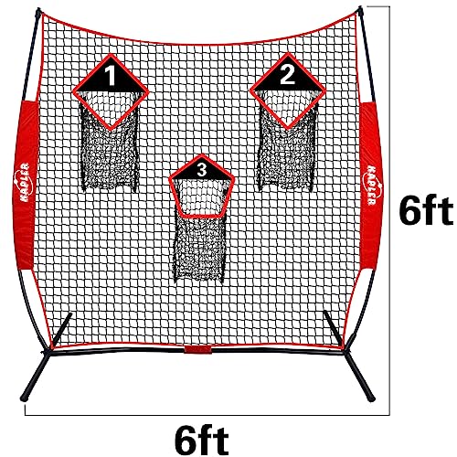 Kapler Football Trainer Throwing Net - 6 x 6 ft Nets with 3 Target Pockets - Protable Quarterback Accuracy Improving for Youth and Adults Backyard Drills - Includes Carry Bag