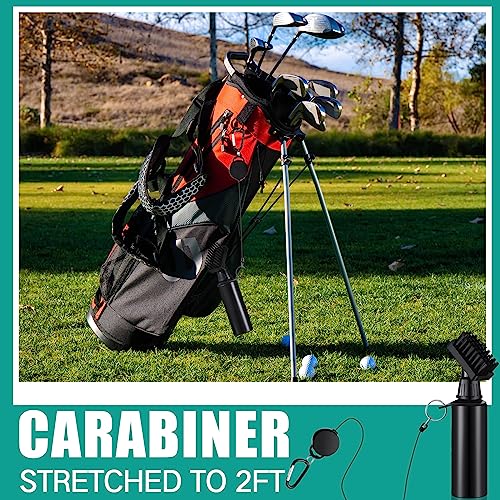 Meanplan Golf Clubs Cleaning Water Brush, Retractable Aluminum Climbing Hook Golf Club Groove Cleaner, Nylon Brush Head and Squeeze Water Bottle Holds 4 Ounces
