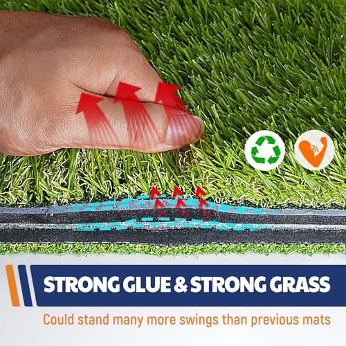 JAYA Golf Hitting Mat with Heavy Rubber Base, Foldable Golf Practice Mat for Indoor & Outdoor Training, Dual Turf Fairway & Rough Grass Mat for Swing, Chipping and Driving Practice - size: 23" x 16"