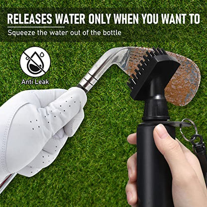 2 Pack Club Cleaner Groove Tube Golf Brush With Leakproof Reservoir, Squeeze Bottle for Easy Cleaning, 7 Inches Tall