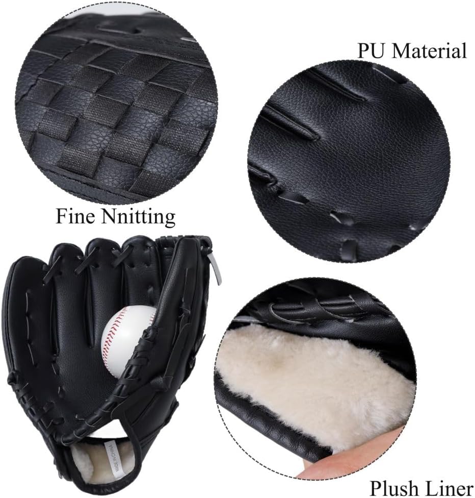 Urby Left Handed Baseball Glove, Left Handed T Ball Glove for Lefty, Left Hand Throw Only. T-Ball & Youth Baseball Gloves. - color: Black, size: 10.5in Age 4-7