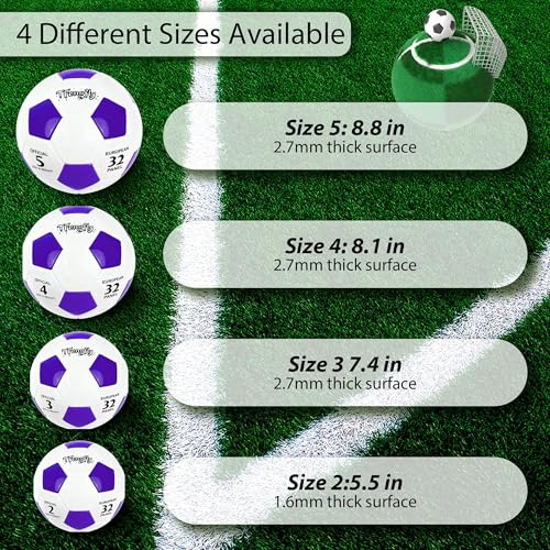 Soccer Ball Size 4 with Pump Needle Classic Thicker PU Tight Weaved Suitable for Youth Boy Girl League Game Trainning