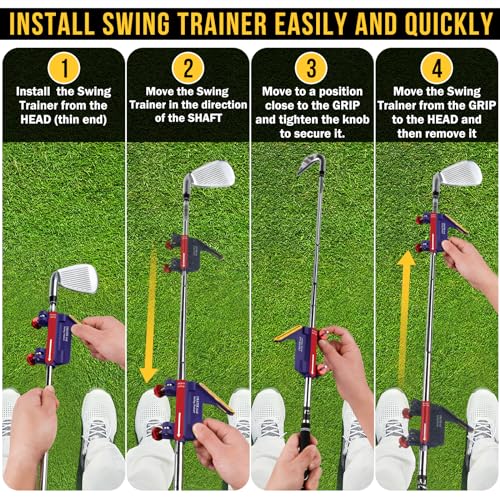CRATIK Golf Swing Trainer - Swing Training Aid Direction Guides - Improve Swing Accuracy | Master Swing Consistency | Improve Stability - Golf Grip Trainer Simulators for Beginners and Pro