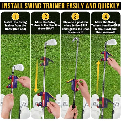 CRATIK Golf Swing Trainer - Swing Training Aid Direction Guides - Improve Swing Accuracy | Master Swing Consistency | Improve Stability - Golf Grip Trainer Simulators for Beginners and Pro