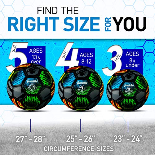Franklin Sports Mystic Soccer Balls - Soccer Ball and Air Pump Sets - Multiple Size Soccer Balls - Soft Cover - Perfect for Kids and Adults - size: Size 3 - Ages 8 & Under