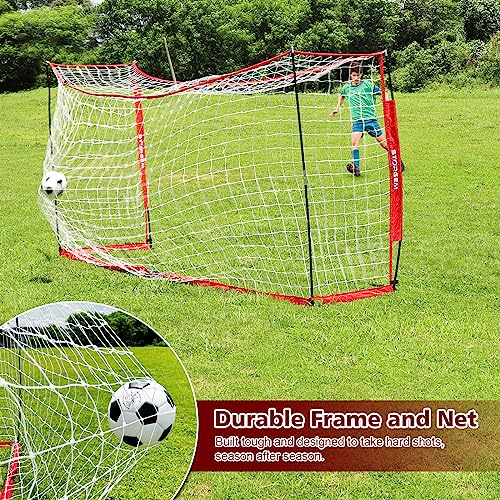 Storgem Soccer Goal,Soccer Net,Soccer Goals for Backyard,with Bow Frame,Collapsible Metal Base and 15 Training Cones - style: 12x6Ft