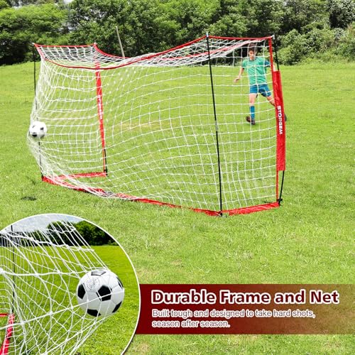 Storgem Soccer Goal,Soccer Net,Soccer Goals for Backyard,with Bow Frame,Collapsible Metal Base and 15 Training Cones - style: 14x7Ft