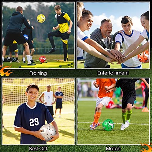 Supervitae 12 Pack Soccer Balls for Teen Adult Bulk Deflated Soccer Balls with Pump Outdoor and Indoor Training Practice Football for Back to School Sports Game Birthday Gift Party - size: Size 4