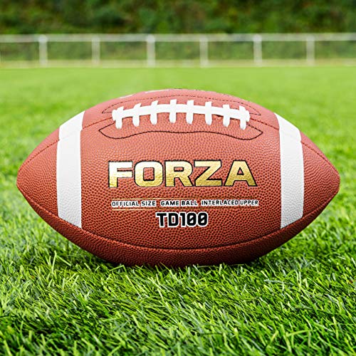 FORZA TD100 Football Game Balls | Junior to Offical Size Options Available | Ultimate High Grip Design | Packs of 1-40 - size: Official (14+)
