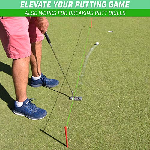 GoSports Down The Line 10 ft Putting String Guide - Golf Alignment Training Aid, Master Straight and Breaking Putts