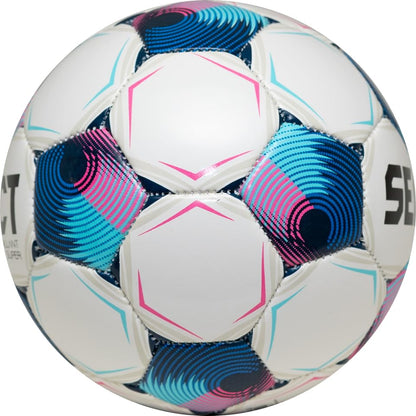 Select Brillant Super Skills Trainer Mini Soccer Ball for Skills Training, Juggling, White/Blue/Pink V25, Size 1