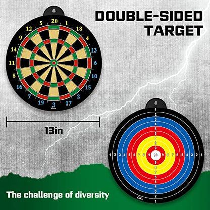 Dart Board - 12pcs Magnetic Darts - Excellent Indoor Game and Party Games - Gifts for 5 6 7 8 9 10 11 12 Year Old Boy Kids - style: Yellow