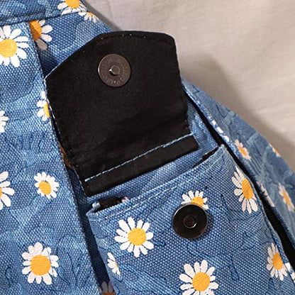 Nupouch Rucksack Pickleball Bag, Anti-Theft Crossbody Sling, USB Charging Connector Port, Backpack, Light Blue Daisy - color: Light Blue Daisy