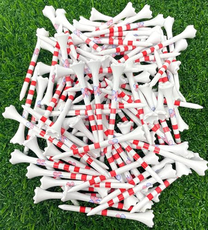 NorthPointe Four Leaf Clover/Shamrock 3 ¼” Plastic Golf Tees - 100 Tees in Bulk - color: Stars & Stripes Four Leaf Clover
