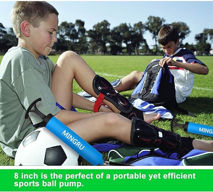 Ball Pump for Basketball, Soccer, Volleyball, Rugby, Water Polo Ball & Other Inflatables Air Pump, Needles and Nozzles Included - color: 1 PACK - BLUE