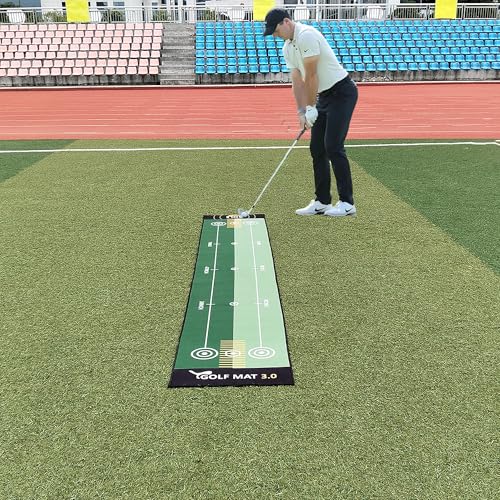 1 Piece Golf Putting Practice mat, Size is 19.69 inches x 116 inches, Portable Washable Non-Slip Folding Putting mat, Suitable for Home, Office, Outdoor use, Party Team Building Activities. - style: 01