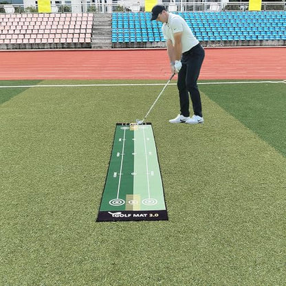 1 Piece Golf Putting Practice mat, Size is 19.69 inches x 116 inches, Portable Washable Non-Slip Folding Putting mat, Suitable for Home, Office, Outdoor use, Party Team Building Activities. - style: 01