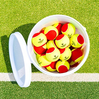 Vermont Mini Red Tennis Balls [Stage 3] | ITF Approved 36-Ball Bucket – All Court Surfaces