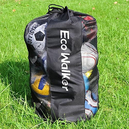 Ball Bag Large Capacity (Holds 16 Soccer Balls) Heavy Duty Mesh Drawstring with Adjustable Shoulder Strap and Thick Handle