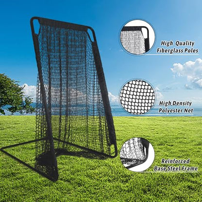 Football Kicking Cage Net: 40X80IN Heavy Duty with Steel Frame Professional Practice for Powerful Kicking & Punting Includes Sandbags & Stakes