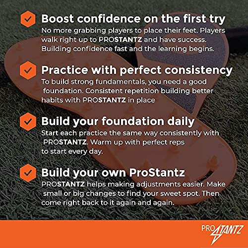 PROSTANTZ Batting Stance guides for better Balance,Consistency,Staying Grounded. Single set for Hitting,Fielding,Pitching,and any sport like golf that requires a Balanced Stance!Create your Prostantz