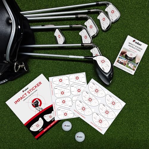Golf Impact Tape - High-Resolution Strike Stickers for Iron, Wood & Fairway Clubs, Non-Residue, Swing Training Aid Impact Labels - color: Righties- 100pcs (Wood 6x6+ Iron 8x8)