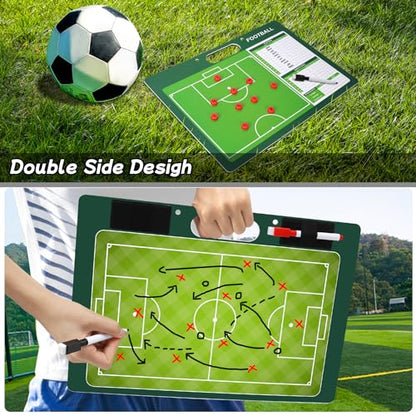 Desoto Dry Erase Double-Sided Premium Coaches Clipboard, Tactical Magnetic Board Kit, Magnetic Coaching Board, Coaches Gift for Coaches(Soccer, Football, Basketball, Baseball) - style: Soccer