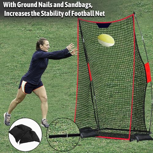 Football Kicking Cage & Practice Net - Portable Target System for Quarterback Passing Drills, Backyard Training Aid with Carry Bag - size: 4X7FT