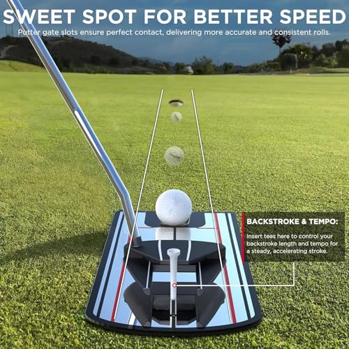Golf Putting Mirror with Alignment Lines & Putter Gate - Putting Training Aid for Indoor/Outdoor Practice, Boost Accuracy for Beginners