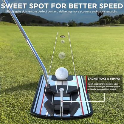 Golf Putting Mirror with Alignment Lines & Putter Gate - Putting Training Aid for Indoor/Outdoor Practice, Boost Accuracy for Beginners