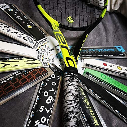 ALIEN PROS Tennis Racket Grip Tape – Tac Moisture Feel Tennis Grip – Tennis Overgrip Grip Tape Tennis Racket – Wrap Your Racquet for High Performance - style: 6-Pack Blocks