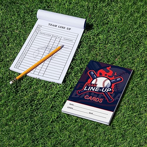 2Pcs 120pages Baseball Lineup Cards with 16 Player Roster Softball Scorebook Coaching 4 Part Carbonless Copies for School College Game