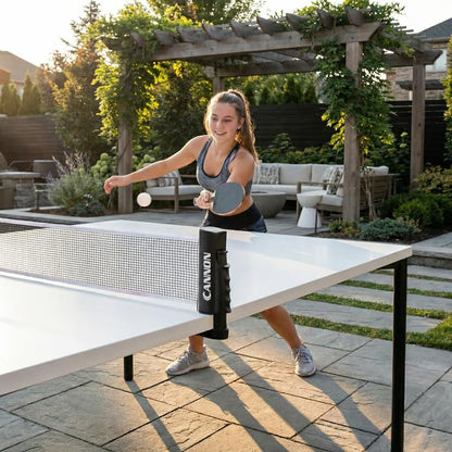 Cannon Sports Retractable Table Tennis Net – Clamp-On Portable Net for Any Table – Adjustable Length up to 6 Feet, Fits Tables up to 2 Inch Thick – Indoor & Outdoor Play