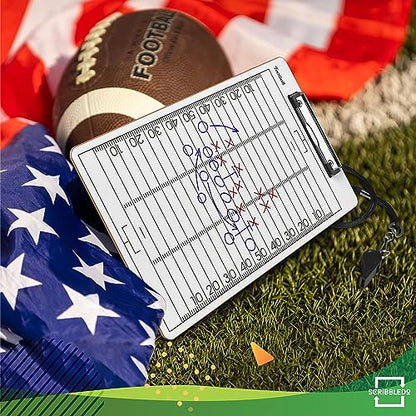 SCRIBBLEDO Football Dry Erase Board for Coaches 15x9 Double Sided Whiteboard Coaching Clipboard Equipment Football Accessories The Perfect Coach Gifts