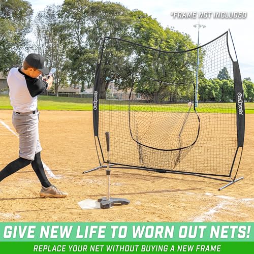GoSports Replacement 7 x 7 ft Baseball Net - NET ONLY - Frame NOT Included - Choose Your Color - color: Black