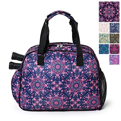 Boulder Bee Pickleball Bags, Premium Pickleball Tote Bag for Girls, Women’s Hand/Shoulder Gym Bag w Water Bottle Holder, with Pickleball Racquet/Paddle Holder - color: Baroque