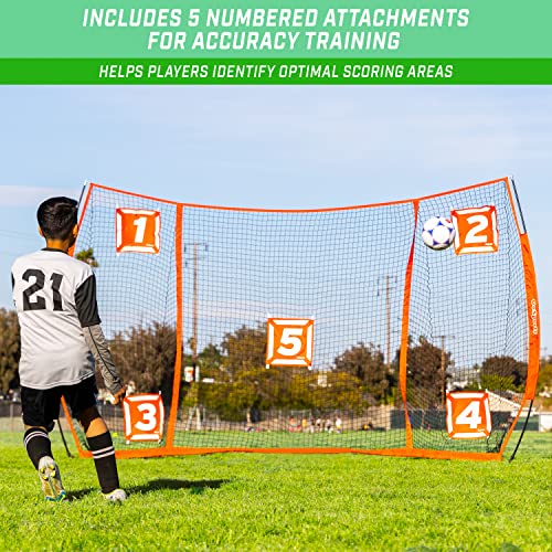 GoSports Strike Net Soccer Training Goal - 12 x 8 ft or 18 x 8 ft - Shooting Net Trainer for All Skill Levels
