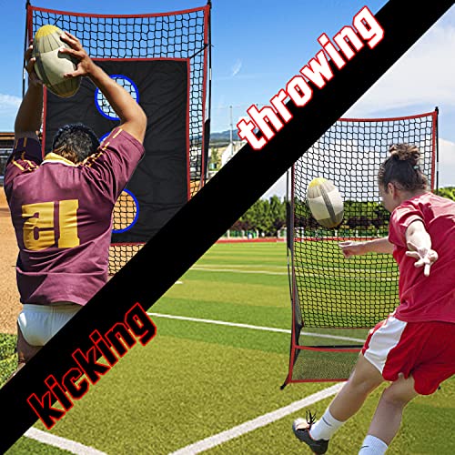 Kapler Football Kicking Throwing Net - 6x3ft Portable Field Goal w/Detachable Target for Throw & Precision Kicks - Sideline Practice for Backyard Skill Improvement for Youth and Adults