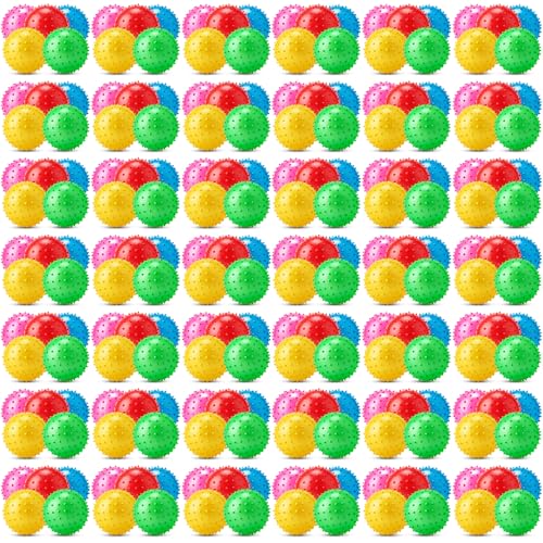 Jerify Knobby Balls Bouncy Spiky Sensory Ball Bulk Soft Inflatable Massage Stress Plastic Toy for School Party Play Indoor Outdoor - color: Vivid Color, size: 4.72"