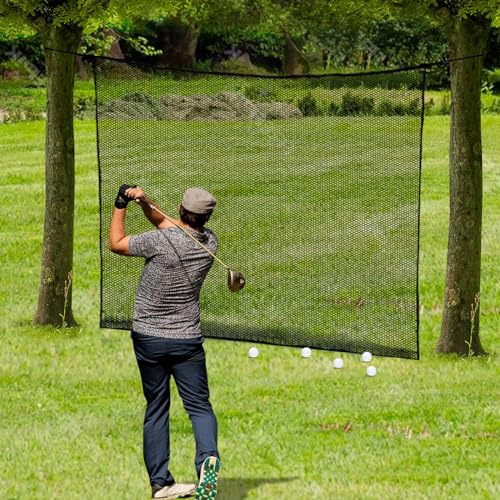 Golf Practice Net, 10Ft/15Ft/20Ft Golf Hitting Nets Heavy Duty Nylon Golf Netting for Garage Backyard - size: 10 x 10 Ft