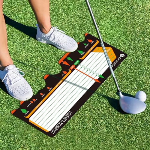 Golf Training Mat for Beginners Posture Assistance and Entry-Level Stance Corrector Trainer with Golf Training Aid