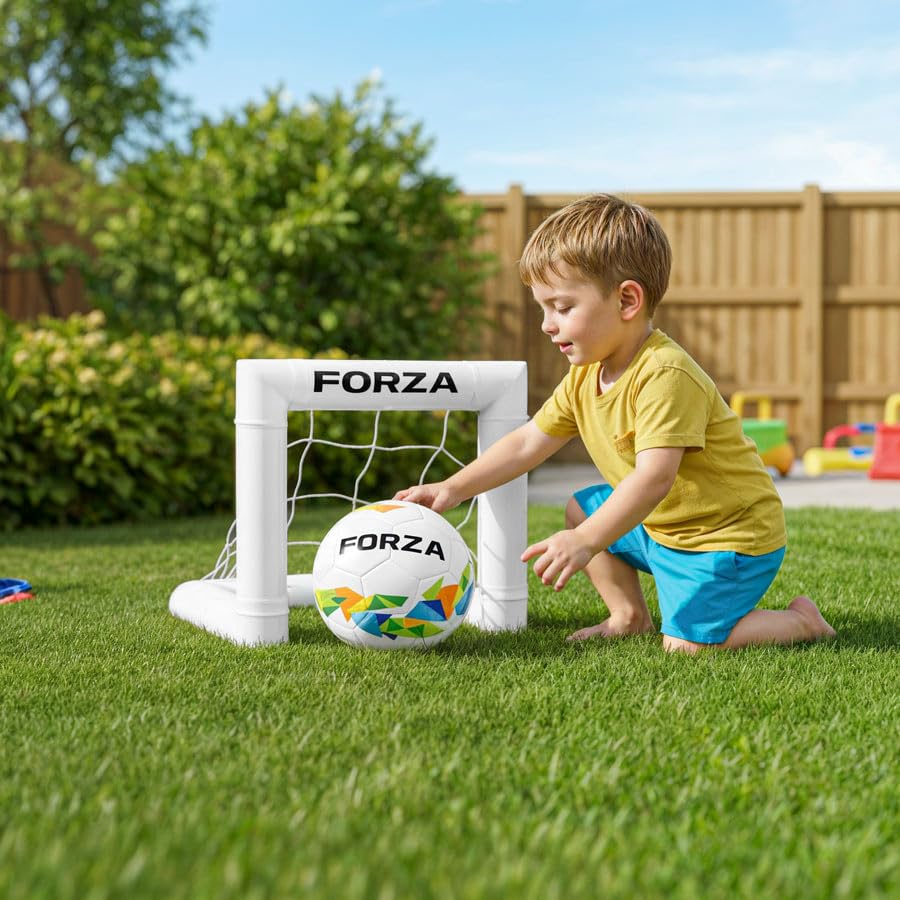 FORZA Toddler Mini Soccer Goal | 16in Training Target Goal for Preschoolers | Durable PVC Frame with UV-Stabilised Net - Perfect for Early Skills, Garden Play & Shooting Drills