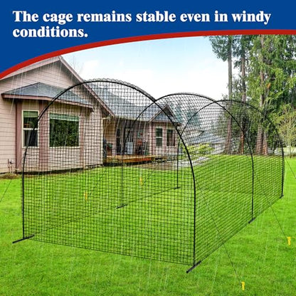 Portable Baseball Batting Cage Net with Sturdy Steel Frame, 20FT/ 30X12X8FT Batting Cages for Backyard Baseball Training Equipment with Carry Bag - size: 20FT