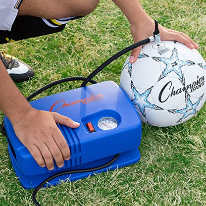 Champion Sports Electric Ball Inflator – Quiet High-PSI Air Compressor & Ball Pump for Sports Balls, 110–120V AC - size: 1/4 HP - 125 PSI (Deluxe)