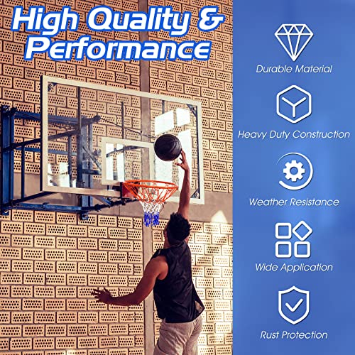 Goplus Replacement Basketball Rim Net, 18inch Portable Basketball Hoop Wall Door Mounted Indoor Outdoor Hanging Outside