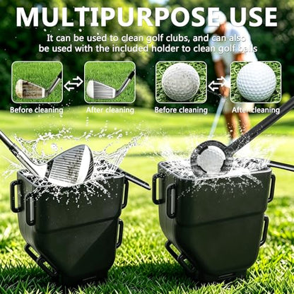 Ruppence Golf Cart Ball Washer and Club Cleaner Kit, Golf Ball Washer, Includes Straps, Improved Brush Design, Perfect for Club Courses, Pros, & Home