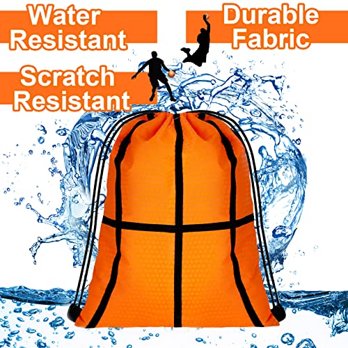 Shappy 12 Pieces Basketball Drawstring Bags Bulk Small Sport Goodie Bags Snack Treat Backpack for Ball Birthday Party Favor Team Gifts(10 x 12 Inch)